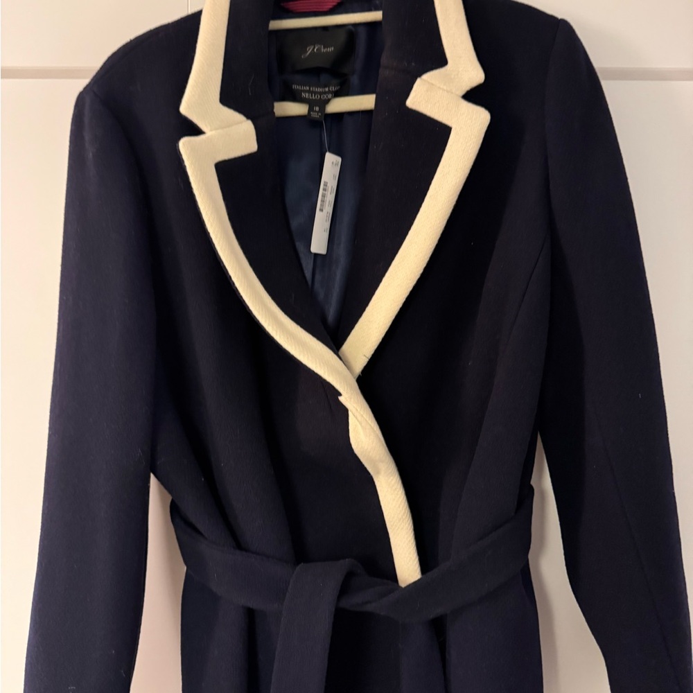 J. Crew Blue and Cream Blazer with Contrasting Trim